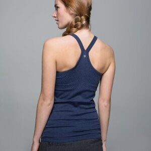 lululemon athletica Blue Fitted Ribbed Sleeveless Tank Top
